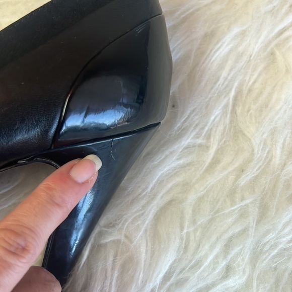 Nine West Black Peep Toe Pumps Size 7.5 - Picture 13 of 15